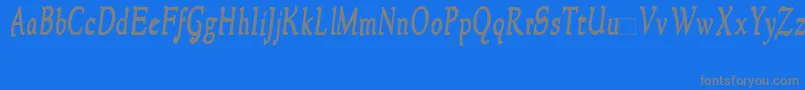 NewstylecondensedBoldItalic Font – Gray Fonts on Blue Background