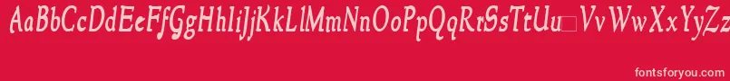 NewstylecondensedBoldItalic Font – Pink Fonts on Red Background