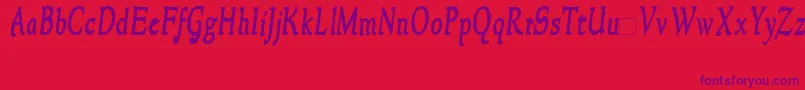 NewstylecondensedBoldItalic Font – Purple Fonts on Red Background