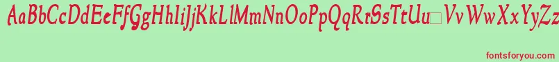 NewstylecondensedBoldItalic Font – Red Fonts on Green Background