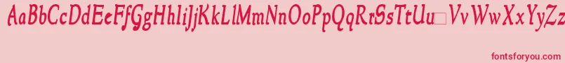 NewstylecondensedBoldItalic Font – Red Fonts on Pink Background