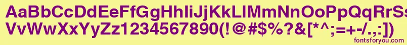 AghlvcyrillicBold105b Font – Purple Fonts on Yellow Background