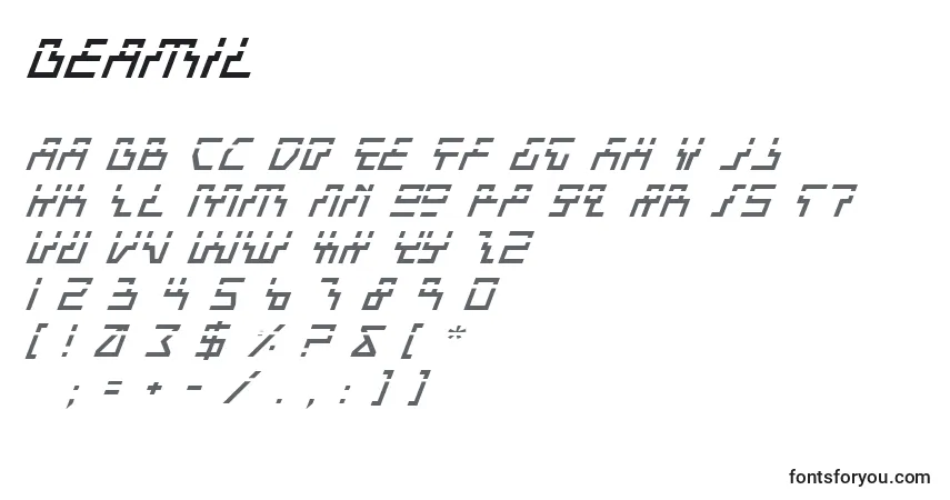 A fonte Beamil – alfabeto, números, caracteres especiais