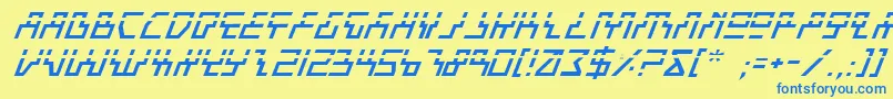 Czcionka Beamil – niebieskie czcionki na żółtym tle