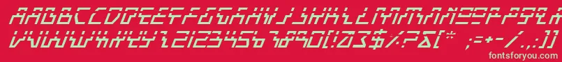 フォントBeamil – 赤い背景に緑の文字