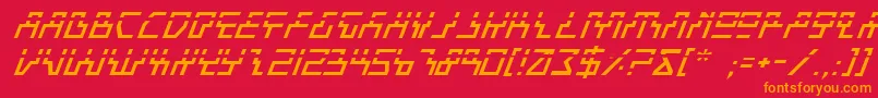 フォントBeamil – 赤い背景にオレンジの文字