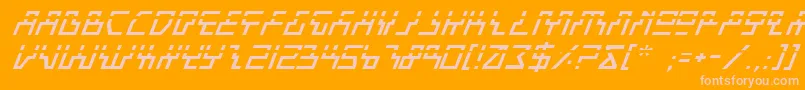 Beamil-Schriftart – Rosa Schriften auf orangefarbenem Hintergrund