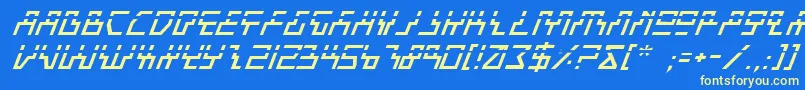 フォントBeamil – 黄色の文字、青い背景