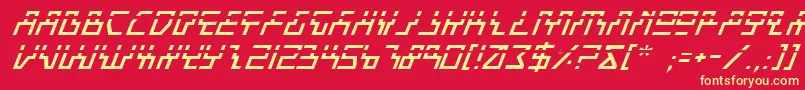 フォントBeamil – 黄色の文字、赤い背景