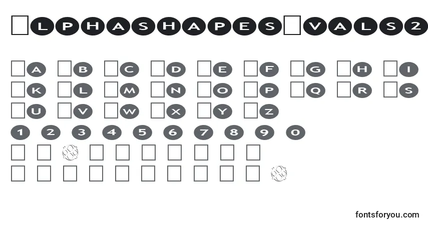 Schriftart AlphashapesOvals2 – Alphabet, Zahlen, spezielle Symbole