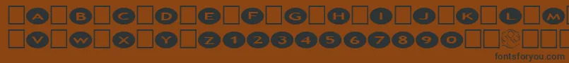 Шрифт AlphashapesOvals2 – чёрные шрифты на коричневом фоне