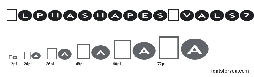Größen der Schriftart AlphashapesOvals2