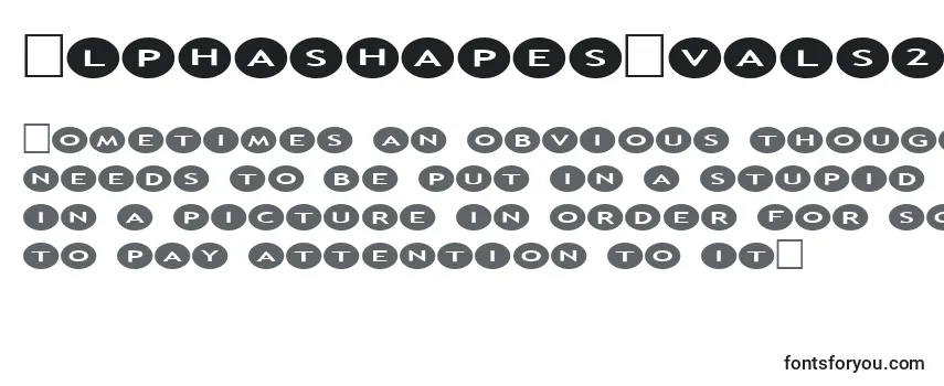 Überblick über die Schriftart AlphashapesOvals2