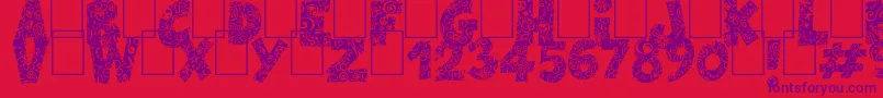 FlowersPowerNega Font – Purple Fonts on Red Background