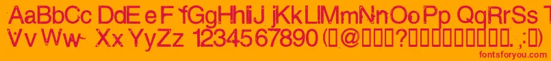 Bailando-Schriftart – Rote Schriften auf orangefarbenem Hintergrund