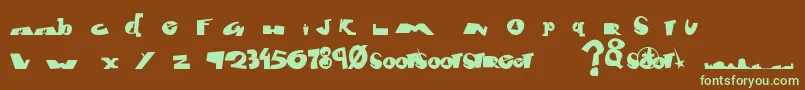 FontCityBold-fontti – vihreät fontit ruskealla taustalla
