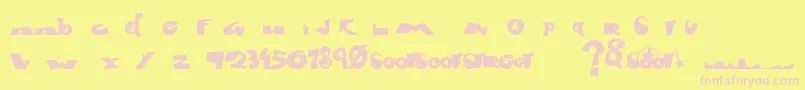 フォントFontCityBold – ピンクのフォント、黄色の背景