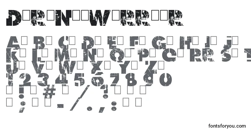 Schriftart DarkNetWarrior – Alphabet, Zahlen, spezielle Symbole