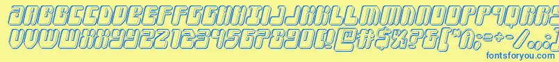 Forcemajeureengraveital Font – Blue Fonts on Yellow Background