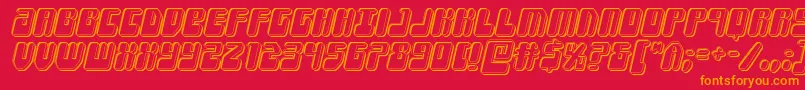 Forcemajeureengraveital Font – Orange Fonts on Red Background