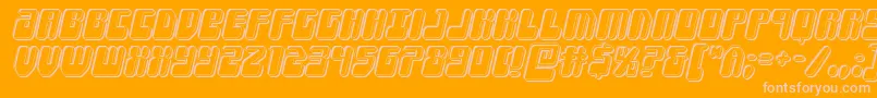 Forcemajeureengraveital-fontti – vaaleanpunaiset fontit oranssilla taustalla