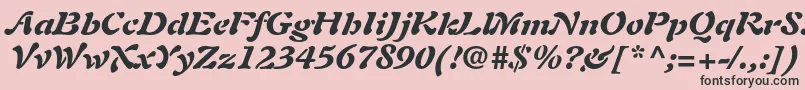 Czcionka AuriolltstdBlackitalic – czarne czcionki na różowym tle