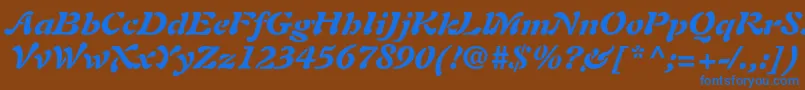 フォントAuriolltstdBlackitalic – 茶色の背景に青い文字