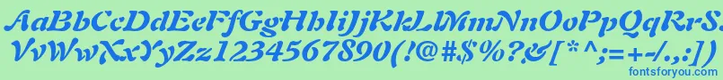 AuriolltstdBlackitalic Font – Blue Fonts on Green Background