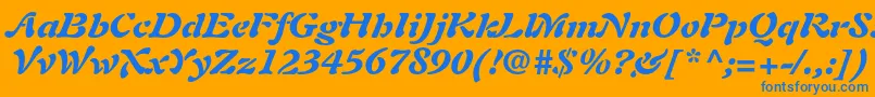 AuriolltstdBlackitalic-fontti – siniset fontit oranssilla taustalla