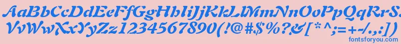 フォントAuriolltstdBlackitalic – ピンクの背景に青い文字