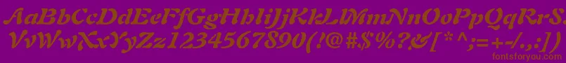 AuriolltstdBlackitalic-fontti – ruskeat fontit violetilla taustalla