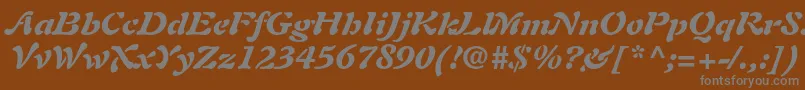 フォントAuriolltstdBlackitalic – 茶色の背景に灰色の文字
