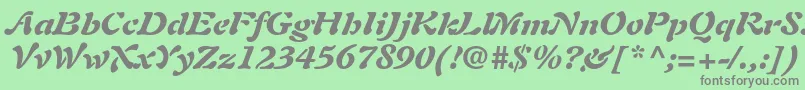 フォントAuriolltstdBlackitalic – 緑の背景に灰色の文字
