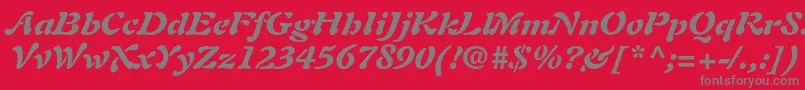 AuriolltstdBlackitalic-Schriftart – Graue Schriften auf rotem Hintergrund
