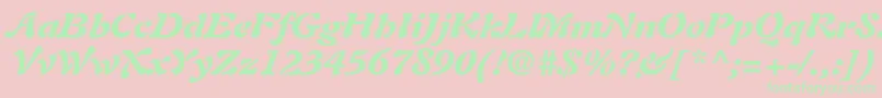 フォントAuriolltstdBlackitalic – ピンクの背景に緑の文字