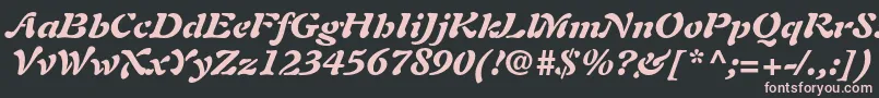 AuriolltstdBlackitalic Font – Pink Fonts on Black Background