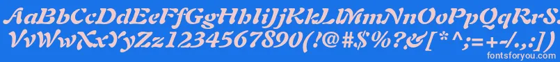 フォントAuriolltstdBlackitalic – ピンクの文字、青い背景