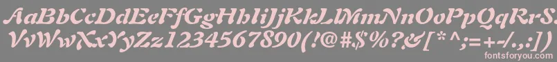 フォントAuriolltstdBlackitalic – 灰色の背景にピンクのフォント