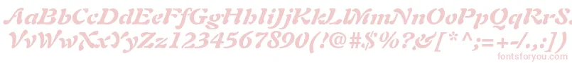 AuriolltstdBlackitalic-fontti – vaaleanpunaiset fontit valkoisella taustalla