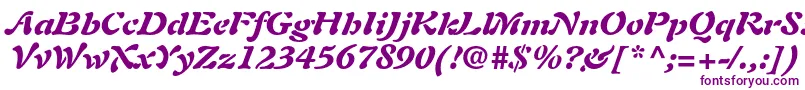 Czcionka AuriolltstdBlackitalic – fioletowe czcionki na białym tle
