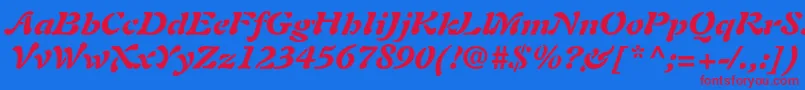 AuriolltstdBlackitalic Font – Red Fonts on Blue Background