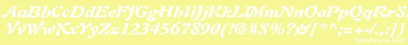 Шрифт AuriolltstdBlackitalic – белые шрифты на жёлтом фоне