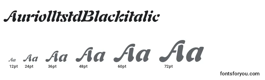 Размеры шрифта AuriolltstdBlackitalic