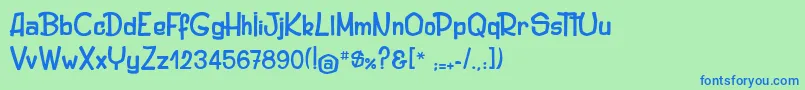 OriginalWoody Font – Blue Fonts on Green Background