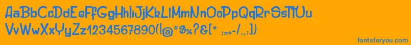 フォントOriginalWoody – オレンジの背景に青い文字