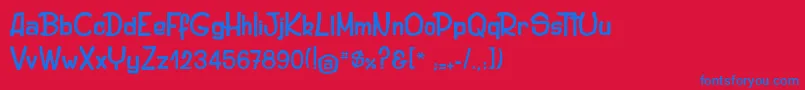 OriginalWoody Font – Blue Fonts on Red Background