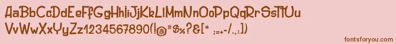 Fonte OriginalWoody – fontes marrons em um fundo rosa