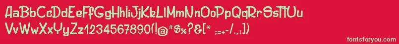 OriginalWoody Font – Green Fonts on Red Background