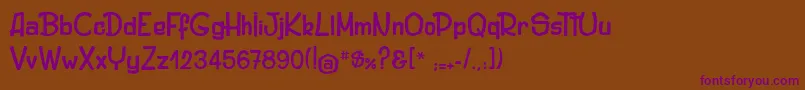 OriginalWoody Font – Purple Fonts on Brown Background