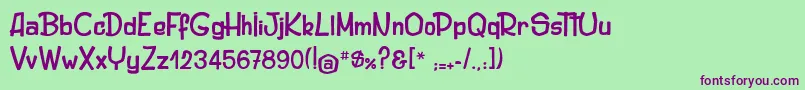OriginalWoody Font – Purple Fonts on Green Background